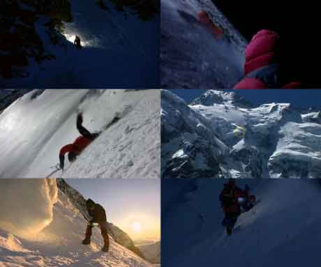 
Reenactment - Jens Triebel Descends; Gunter Jung Falls; Markus Walter Falls and Climbs Back Up - Nanga Parbat Der todliche Berg La montagne tueuse DVD
